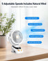 PILSAMAS 10000mAh 40H, 5-Speed (160H 90V) Clip on Fan Rechargeable with LED Light, Battery & Digital Display, Quiet