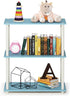 Furinno Turn-N-Tube 3-Tier Compact Shelf Display Rack, Light Blue/White