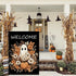 Welcome Fall Garden Flag Ghost Pumpkin 12×18 Inch Double Sided Burlap Flag for Outdoor Halloween Decor