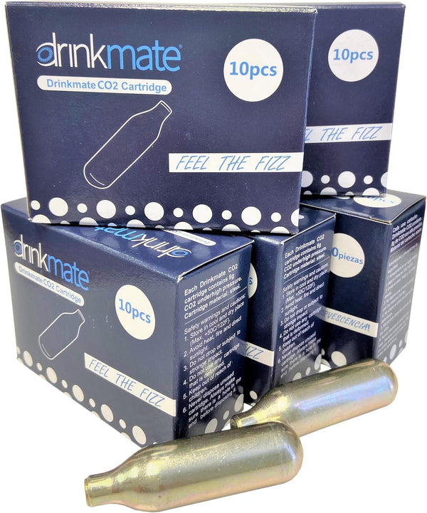 DrinkMate 8g CO2 Soda Chargers - 50 pack, Silver, Standard