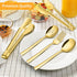 LIANYU Gold Serving Utensils Set of 8, Stainless Steel Serving Spoons, Slotted Spoons, Serving Forks, Metal Tongs for
