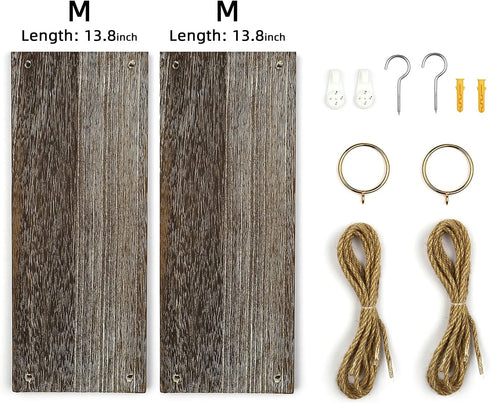 MITIME Hanging Shelves - Set of 2 Indoor Plant Shelf & Wall Hanging, Boho Style Floating Shelves