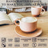8oz Set 4 Mora Ceramics Cappuccino Mug of - Ceramic Coffee Cups with Saucers - Microwave and Dishwasher Safe, Perfect