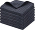 Homaxy Premium Microfiber Waffle Weave Kitchen Dish Cloths, 12 x 12 Inch Ultra Absorbent - 6 Pack Dark Grey