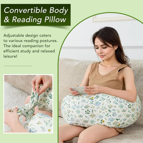 55" Full Body Pillow for Adults & Pregnancy - Extra Long Round Cylinder Pillow for Side Sleepers, Adjustable Firmness