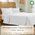 California Design Den Percale Full Size Sheet Sets, Deep Pocket 100% Organic Cotton, GOTS Certified, White Sheets