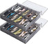 Surblue Under Bed Shoe Storage Organizer, Fits 24 Pairs of Shoes, Set of 2, Grey with Clear Cover