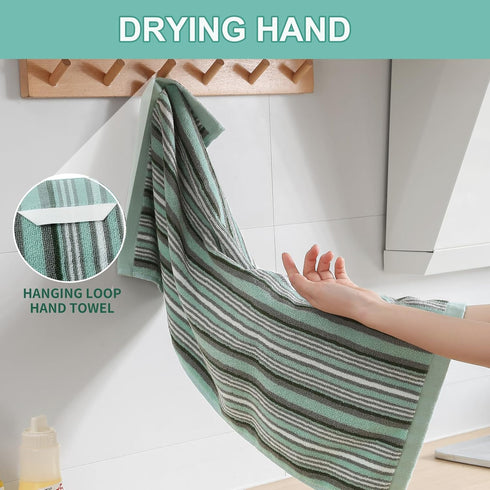 SALAS Sets 16" 26", 6 Premium Cotton Kitchen Dish Towels for Drying Dishes,Large Long Hand Towels, Thick Highly