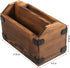 Brown Torched Wood Remote Control Organizer, Two Compartment Holder for TV, Game Consoles, Cell Phone, Kitchen