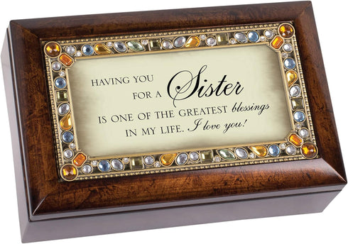 Cottage Garden Having You for a Sister Greatest Jeweled Woodgrain Petite Music