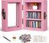 Pawnoc Mini Bookshelf, with 60pcs Mini Books, Plant Flowers, and Tweezers, Anxiety Bookshelf