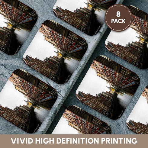 3dRose Canals in Amsterdam - Set of 8 Soft Coasters