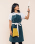 Adjustable Linen Kitchen Apron for Men and Women - Spruce Color
