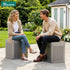 32 YITAHOME Gallon Deck Box, Resin Storage with Lockable Lid & Side Handles, Indoor Outdoor Small Container for Patio