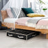 Under Bed Shoe Storage Organizer, Set of 2, Adjustable Dividers, Sturdy Zipper, Clear Window, Black