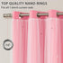 2 72 Inches Grommet W52 L72 XiDi Pink Curtains for Kids Girls Bedroom Panels Blackout Double Layer Curtains with Sheer