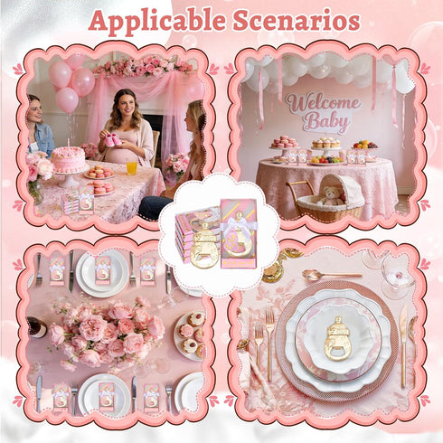 24 Pcs New Pink Baby Bottle Openers for Baby Shower Favors Party Return Gifts for Guests,Baby Girl Shower Party