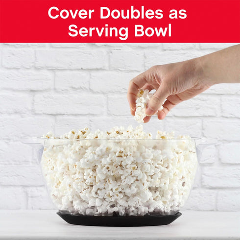 West Bend 82707B Stir Crazy Hot Oil Popcorn Popper, 6 Qt Popcorn Maker with Large Serving Bowl
