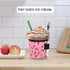 Homakover 4 Pack Ice Cream Pint Size Ice Cream Sleeves Neoprene Cover with Spoon Holder Cover (Leop+Ice cream)