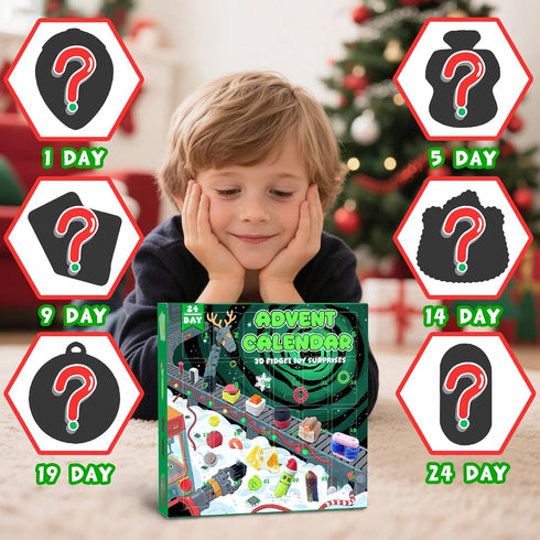 Aodomis 24PCS 3D Printed Fidget Toys, Sensory Toys for Kids with Autism ADHD, Classroom Treasure Box & Calm Down Corner