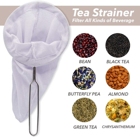 Coffee Sock Strainer, Traditional Thai Brewing Coffee Filter for Rich Coffee and Tea, 3 inch
