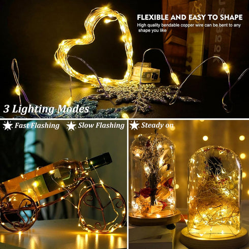 12 Pack 7 20 AIKEI Led Fairy Lights Battery Operated String Lights Waterproof Silver Wire Feet Led Firefly Starry Moon