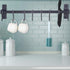 Dseap Pot Rack - Pots and Pans Hanging Rack Rail with 8 Hooks, Wall Mounted Kitchen Pot Hangers, Black