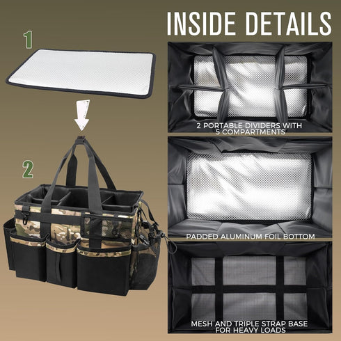 Wearable Cleaning Caddy with Handle & Shoulder Straps, Organizer Bag for Housekeepers, Under Sink Cleaning Tool