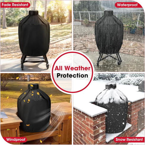 31.5 Inch, 31.5" 31.5" Unicook Grill Cover Compatible with Large Big Green Egg, Kamado Joe and Pit Boss Ceramic Grills