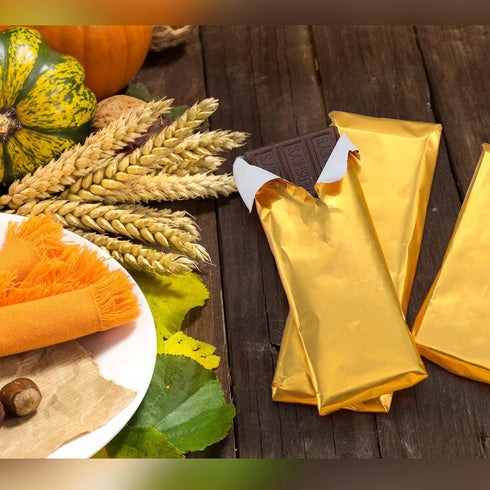 200 7.5 6 Inch Packing Tanlade Pcs Gold Chocolate Bar Wrappers Bulk with Thick Paper Backing, x Aluminum Foil Candy