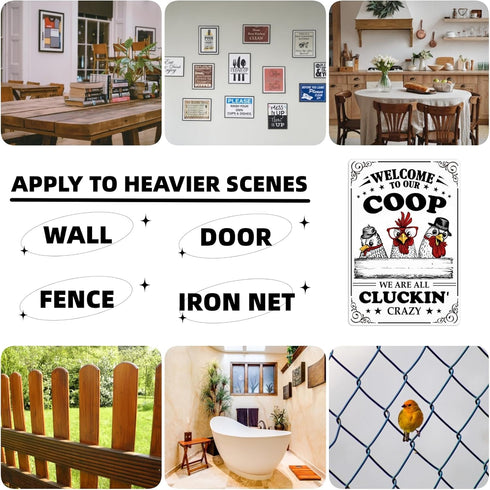 Funny Chicken Coop Sign - Welcome To Our Coop Metal Poster, Tin Signs for Home, Farmhouse, Garden, Kitchen 8x12 Inch