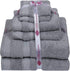 6Pcs 100% Set- 600GSM, 2Bath 2Hand 2Washcloths, Set CASA COPENHAGEN Solitaire Egyptian Cotton Large Designer Towels
