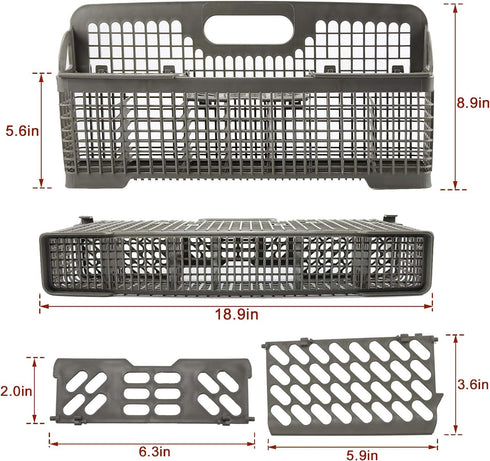 AMI PARTS 8531233 WP8562043 Universal Dishwasher Silverware Basket Replacement for Whirlpool Kitchenaid Utensil Rack
