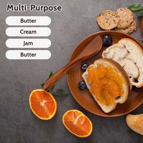 4Pcs Wooden Butter Knife, 6 Inch Jelly Cheese Spreaders, Mini Spatulas for Kitchen Condiment
