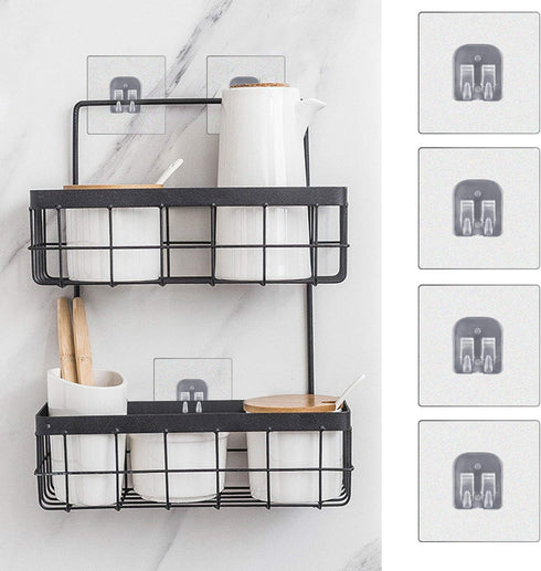 YeeBeny KINCMAXSMARTAKE, 4 pack Corner Shower Caddy Adhesive Sticker Hook Mount for Shower Caddy Basket Bathroom Shelf