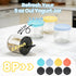 fantovo Set, 8 Pack Spice Lids & Silicone Lids Only Compatible with Oui Yogurt Jars (Transparent), Reusable Covers