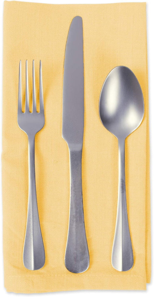 DII Solid Pastel Napkin Set, Cotton, Yellow, 20x20 Inch, 6 Count