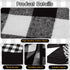 Black and White Buffalo Plaid Check Christmas Tree Skirt - 48 inches Double Layers Holiday Ornaments