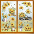 decalmile Sunflower Double Sided Window Clings Summer Flowers Gnomes Window Decals Anti-Collision Glass Window Doors Window Stickers