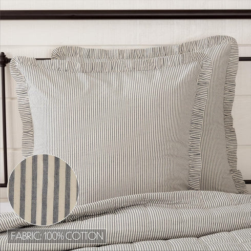 VHC Brands Hatteras Bedding Accessory, Euro Sham 26x26, Blue