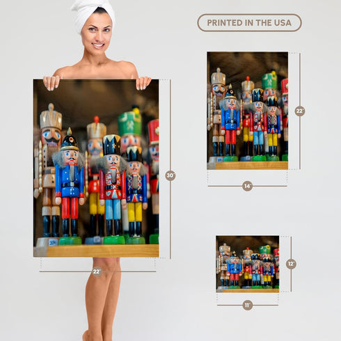 3D Rose Wooden Nutcrackers Towel, Christmas Market Mainz Germany, 15" x 22"