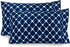 Elegant Comfort 2-Piece Pillowcase Set - King Size, 1500 Premium Microfiber, Bloomingdale Pattern Navy Blue