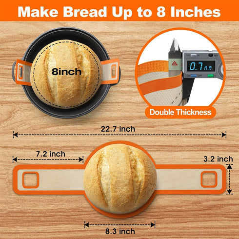 Sourdough Silicone Bread Sling, Non-Stick & Easy Clean Baking Mat for Dutch Oven, Reusable with Long Handles (2 Orange)