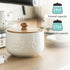 LYEOBOH Sugar Bowl with Lid and Spoon,17 OZ Sugar Jar, Ceramic Jar with Lid, Sugar Container for Coffee Bar, Sugar Bowls for Countertop, Azucarera for Farmhouse Home and Kitchen, White by LYEOBOH