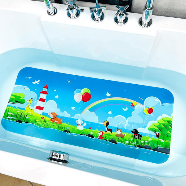 BEEHOMEE Bath Mats for Tub Kids,Baby Toddler - Large Cartoon Non-Slip Bathroom