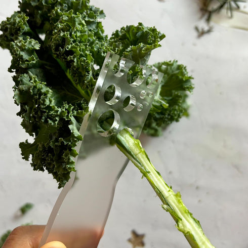 Efficient Herb Stripper & Leaf Separator - 11 Hole Kitchen Tool for Kale, Thyme, Rosemary, Easy for Home Cooks