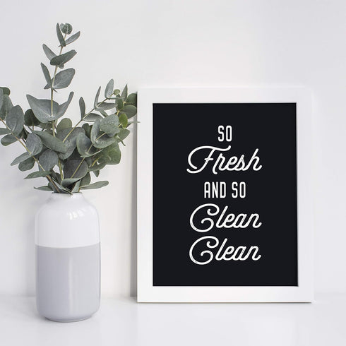 Brooke & Vine Funny Bathroom Decor, Hip Hop 80’s 90’s Music Posters, Wall Art Prints, Unframed Set of 4