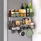 Magnetic Spice Rack for Refrigerator, 2 Pack Metal Magnetic Shelf Black, Moveable