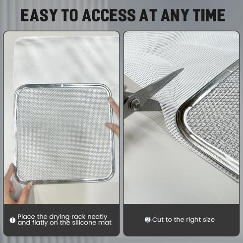 4 Pack Silicone Dehydrator Sheets, Non-stick Food Fruit Dehydrator Mats, Reusable Steamer Mesh Mat for Fruit Dryer,