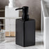 Matte Black Square Soap Dispenser, Ceramic Hand Soap and Lotion Dispenser for Bathroom Countertop, 14oz Dish Soap